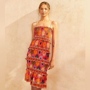 NWT Farm Rio Coral Summer Sun Mini Dress